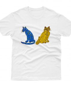 Abba Blue and Yellow Cat T shirt