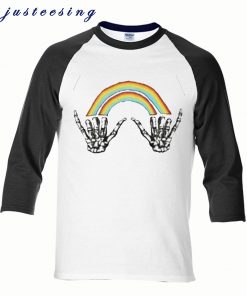Louis Tomlinson rainbow skeleton hand Raglan T Shirt