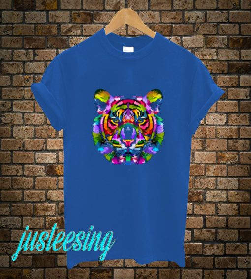 Colourful Lion Face T-Shirt