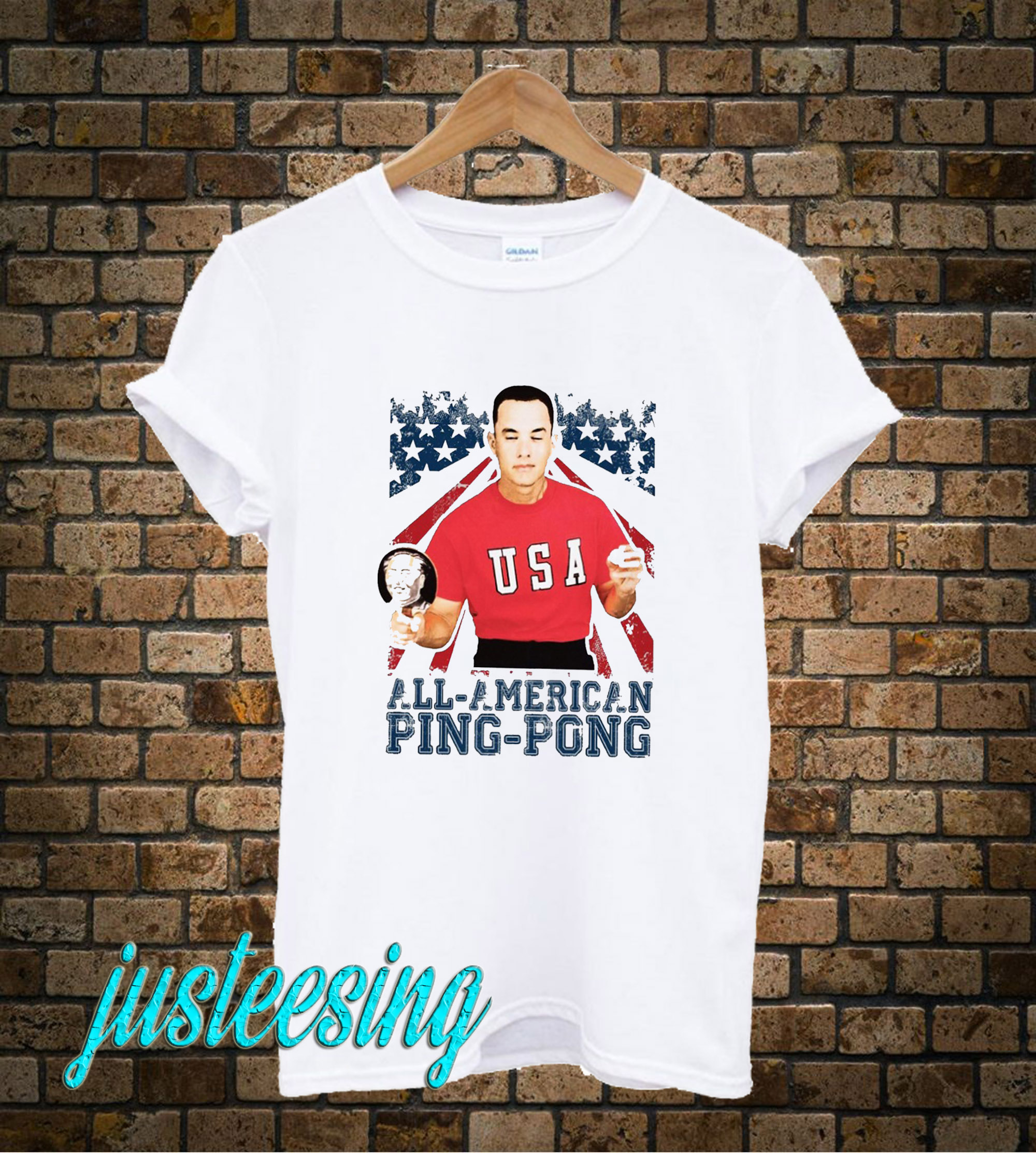 American Flag Shirt Guy Forrest Gump T 